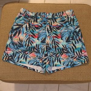 Reel Legends Multicolor Floral Printed Polyester Swim Trunks/Shorts Size Medium